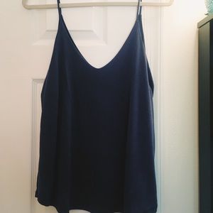 strappy, flowy, blue top